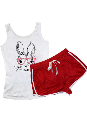 Women'S Clothes Sexy Rabbit Printed Camisole Shorts Set Two-Piece Set
