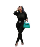 Women'S Fall Fashion Casual Solid Long Sleeve Zip Hem Two Piece Tracksuit