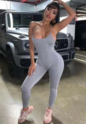 Spring And Summer Sexy Straps Low-Cut Jumpsuit Casual Low Back Jumpsuit