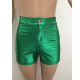 Spring Summer Women'S Metallic Candy Shorts