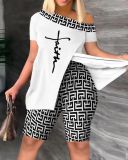 Women Summer Casual Print Two-Piece Set