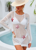 Summer beach smock with cut-out star Holidays shirt Long sleeve sunscreen suit