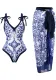 Two-piece one piece swimsuit with skirt
