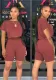 Women's Fashion Round Neck Short Sleeve Hoodies Pocket Shorts Set Two Piece Set