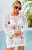 Summer beach smock with cut-out star Holidays shirt Long sleeve sunscreen suit