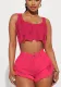 Ladies Fashion Casual Ripped Raw Denim Shorts