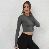 Seamless Yoga Clothing Women'S Spring And Autumn Sports Top T-Shirt Running Training Fitness Clothing Long-Sleeved Top