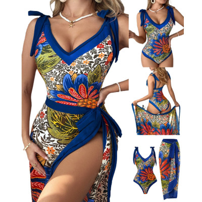 Women Sexy One-Piece Swimwear Chiffon Beach Dress