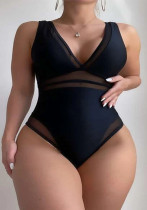 Fashion solid color one-piece swimsuit women's sexy swimwear
