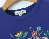 Short Sleeve Round Neck Slim Floral Letter Print High Stretch T-Shirt Spring Fashion Trend Women'S Top