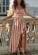 Women'S Spring Summer One Shoulder Sleeveless Bridesmaid Dress Slim Solid Color Long Dress