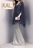Evening Dress Women Formal Party Elegant Sexy Slim Sequin Long Fishtail Dress