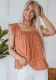 Women Summer Floral Square Neck Sleeveless Top