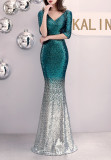 Women Sequin Formal Party Elegant Mermaid Skirt Maxi Evening Dress