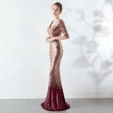 Women Sequin Formal Party Elegant Mermaid Skirt Maxi Evening Dress