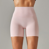 Spring Summer Solid Color Yoga Shorts Tight Fitting High Waist Elastic Sports Fitness Shorts Women