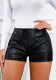 High Waist Slim Fit Casual Summer Women's Leather Pants Leather Shorts Basic Pants