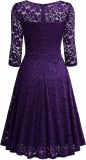 Chic Elegant Sexy V Neck Lace Three Quarter Sleeve A-Line Dress