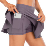 pleated tennis skirt training running fitness skirt pants yoga sports skirt