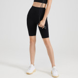 Fitness Knee-Length Shorts Women's Outdoor Wear Butt Lift Yoga Pants High Waist Stretch Tight Fitting Shorts
