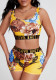 Ladies Letter Floral Sport Style Print Set