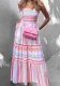 Spring Ladies Fashion Chic Stripe Strap Maxi Dress