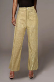 Sequin Party Fashion Casual High Waist Women's Pants Retro Wide Leg Trousers