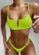 Bikini Solid Color Ribbed Swimsuit Two Piece Ladies Swimwear