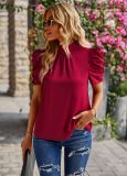 Women's Summer Blouse Round Neck Loose Tops