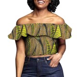 African ethnic fashion women's cotton batik printing top