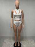 Women Sexy Cutout Vest+Shorts Two-Piece Set