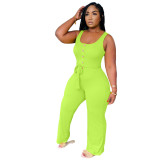 Women Casual Sleeveless Wide Leg Jumpsuit