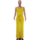 Women Casual Sleeveless Wide Leg Jumpsuit