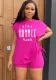 Women Casual Round Neck Print Two-Piece Set