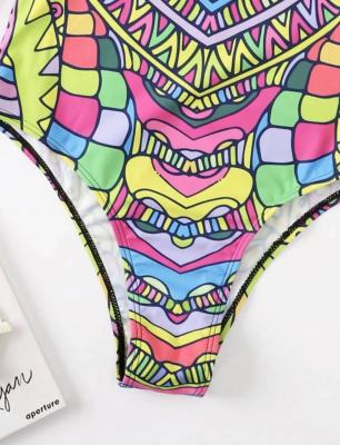 Women Long Sleeve Printed One-Piece Swimwear