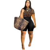 Plus Size Women's Fast Fashion Leopard Print Casual Jumpsuit