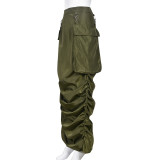 Spring Street Style Women's Pleated Pocket Slit Skirt