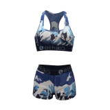 Women's Style Slim Fit Shorts Printed Two-Piece Set