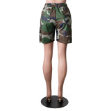 Ladies' Fashion Camo Denim Multi Pocket Cargo Shorts Casual Pant
