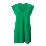 Women Summer Sleeveless Deep V-Neck Loose Slit Top
