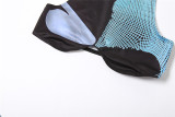 Summer Ladies Low Neck Digital Printing Sleeveless Tank Top Slim Fit Casual Suit For Women