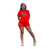 Standard size women's t-shirt shorts suit tracksuit two pieces