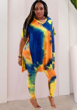 Women's Clothing Tie Dye Fashion Street Wear Two-Piece Suit