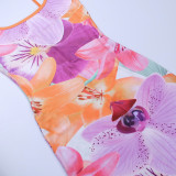 Sling Tie Dye Print Dress Summer Casual Holidays Fashion Slim Maxi Dress