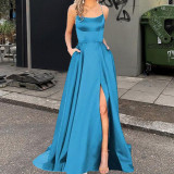 Solid Color Bridesmaid Dresses Long Maxi Dress Slim Fit Off Shoulder Bridesmaid Evening Dress