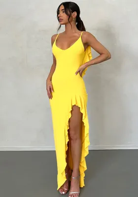 Women'S Summer Sexy Low Back Ruffle Irregular Strap Dress
