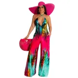 Women'S Fashion Sexy Positioning Print Straps Jumpsuit