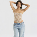 Summer Sexy Slim Cashew Lace Camisole Top Women