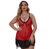 Sexy Lingerie Mesh Plus Size Straps Nightdress