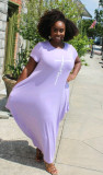 Plus Size Women Printed Short Sleeve Dress